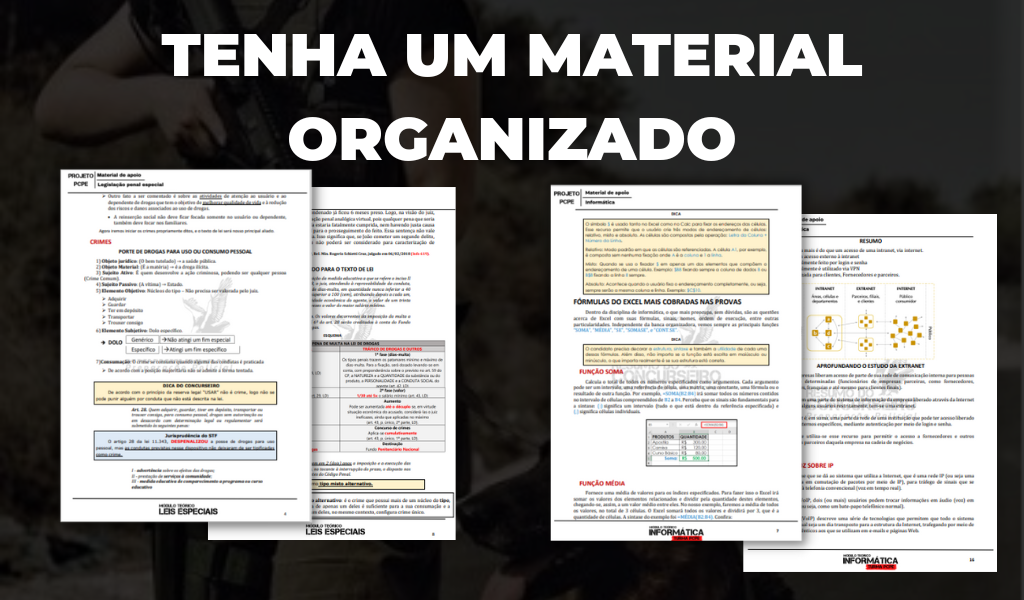 TENHA UM MATERIAL ORGANIZADO